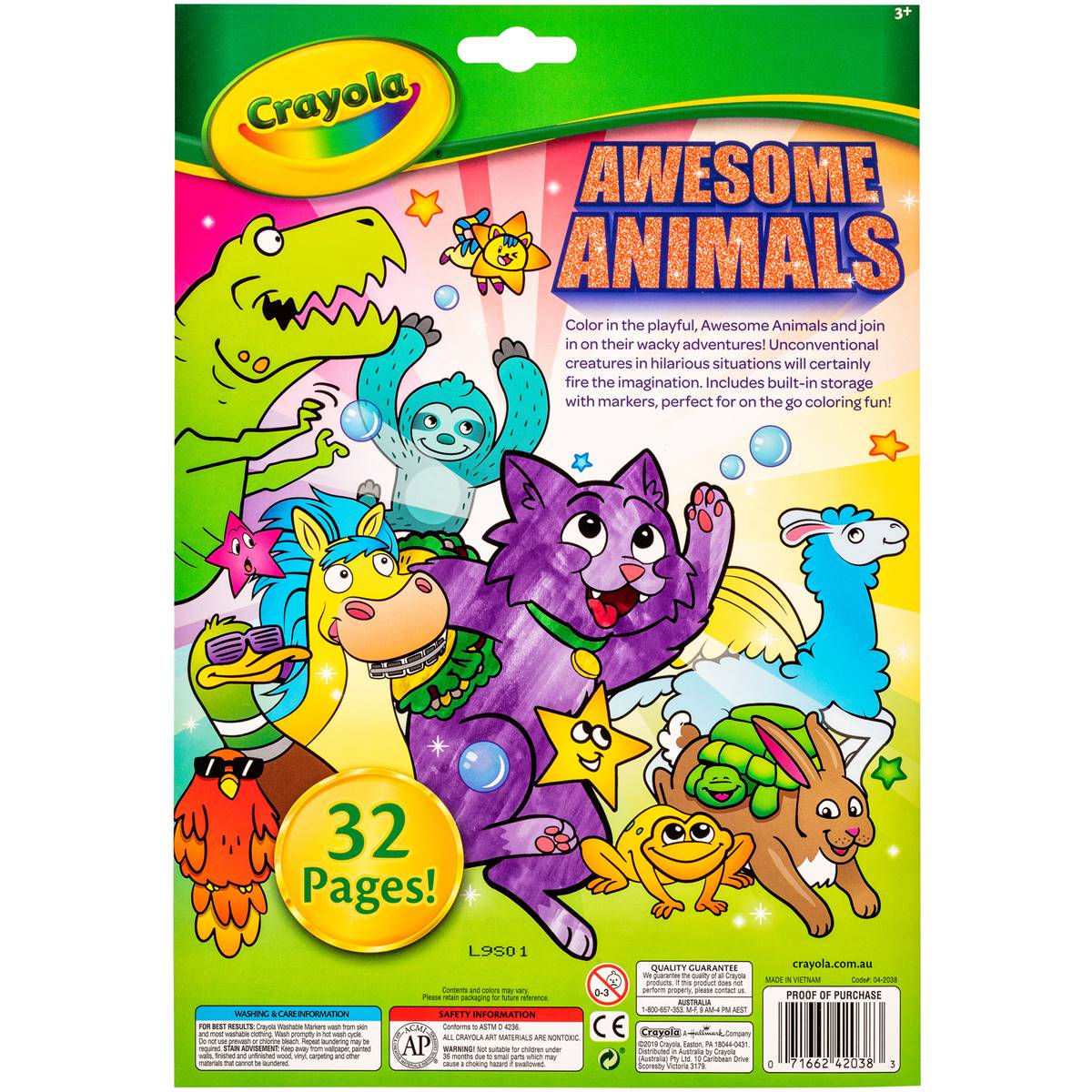 Crayola Awesome Animals Colouring & Marker Book Each | Woolworths