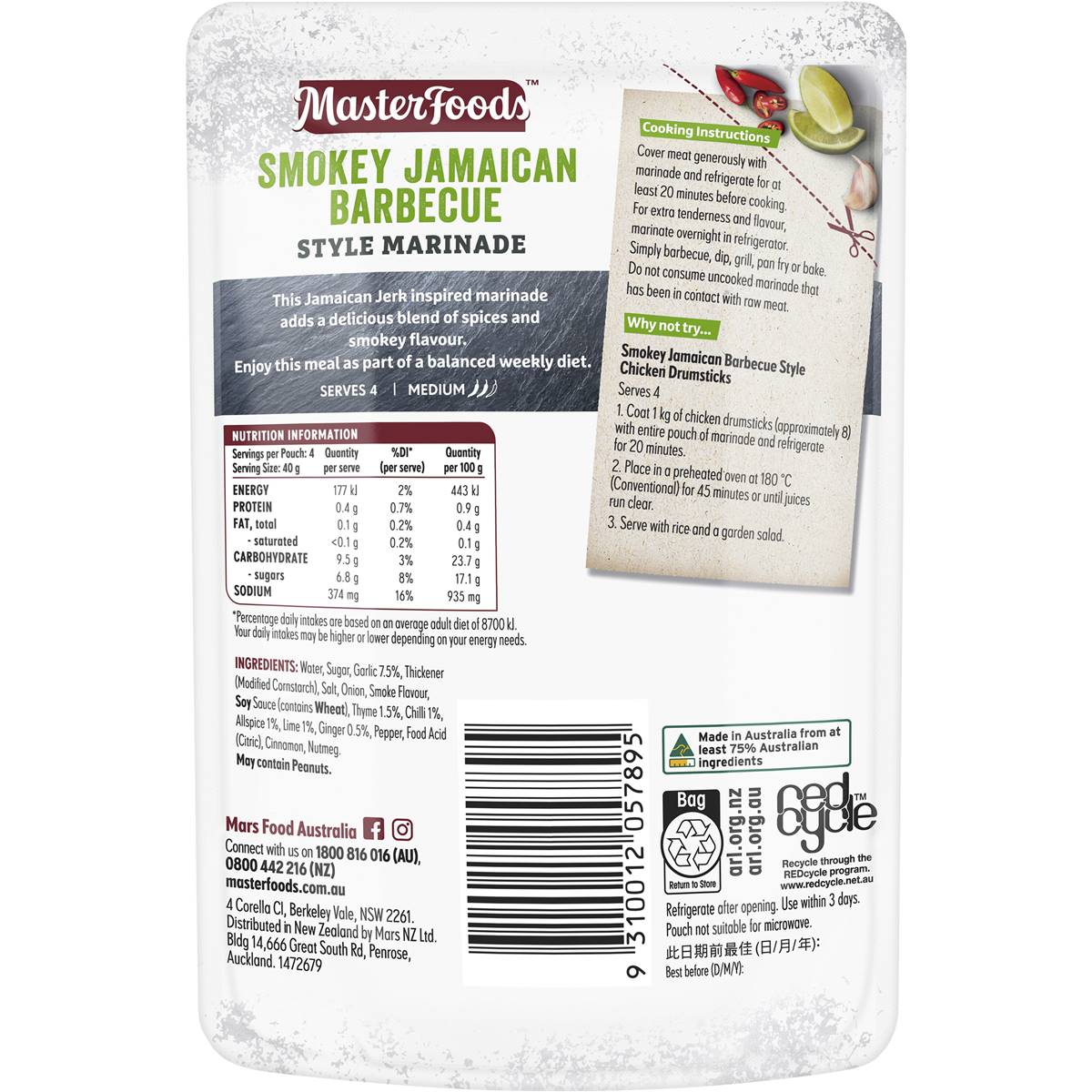 Masterfoods Smokey Jamaican Barbecue Style Marinade 160g Woolworths