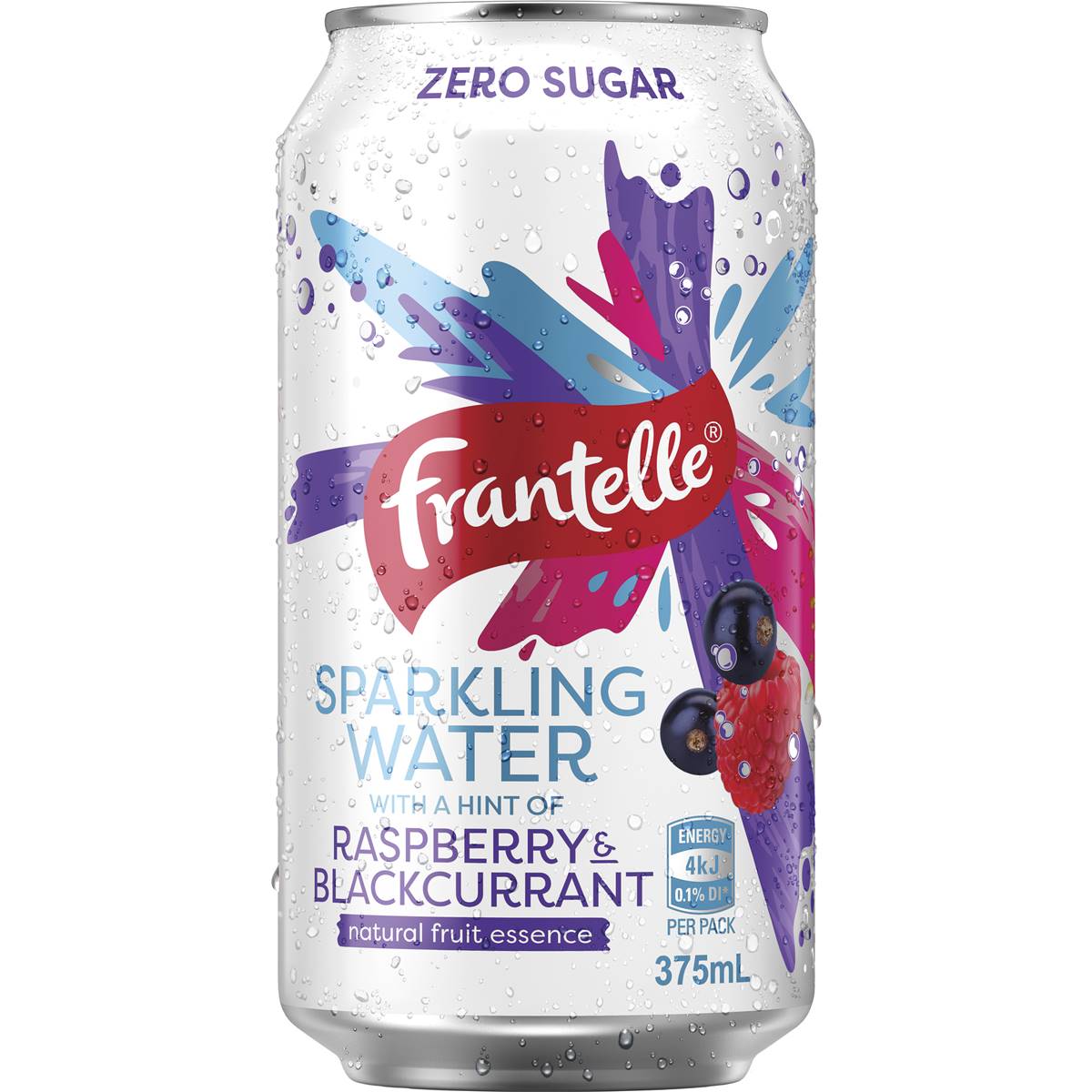 Frantelle Sparkling Water Raspberry & Blackcurrant Can 375ml Woolworths