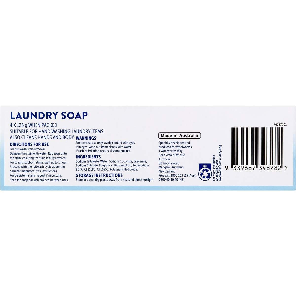 Clean Laundry Soap 4 Pack Woolworths