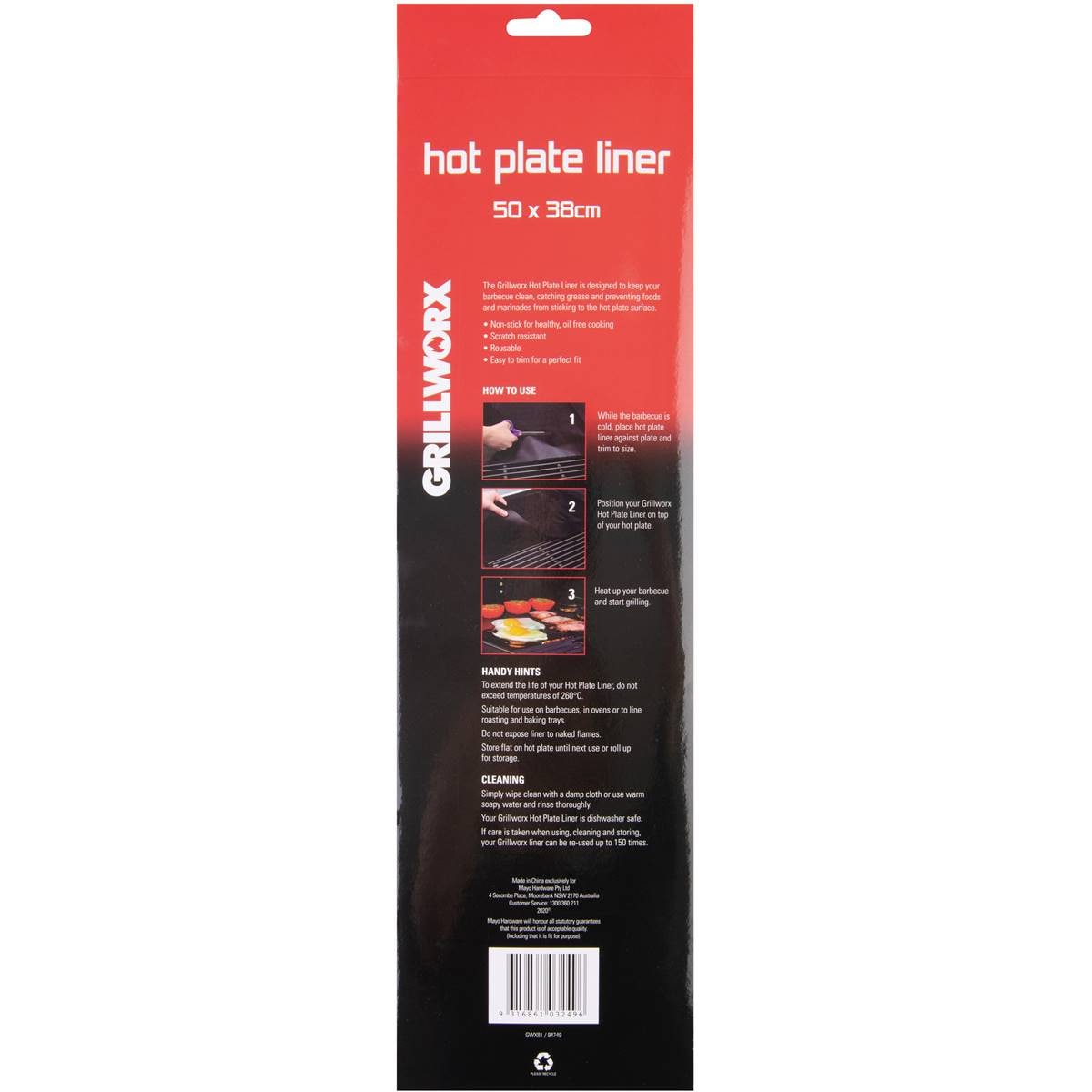Grillworx Bbq Hot Plate Liner Each Woolworths