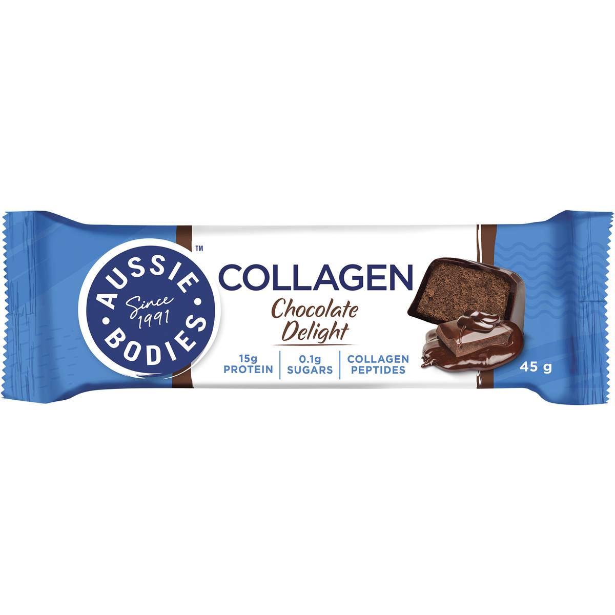 Aussie Bodies Collagen Protein Bar Chocolate Delight 45g Woolworths