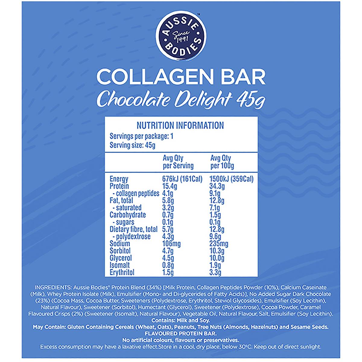 Aussie Bodies Collagen Protein Bar Chocolate Delight 45g Woolworths