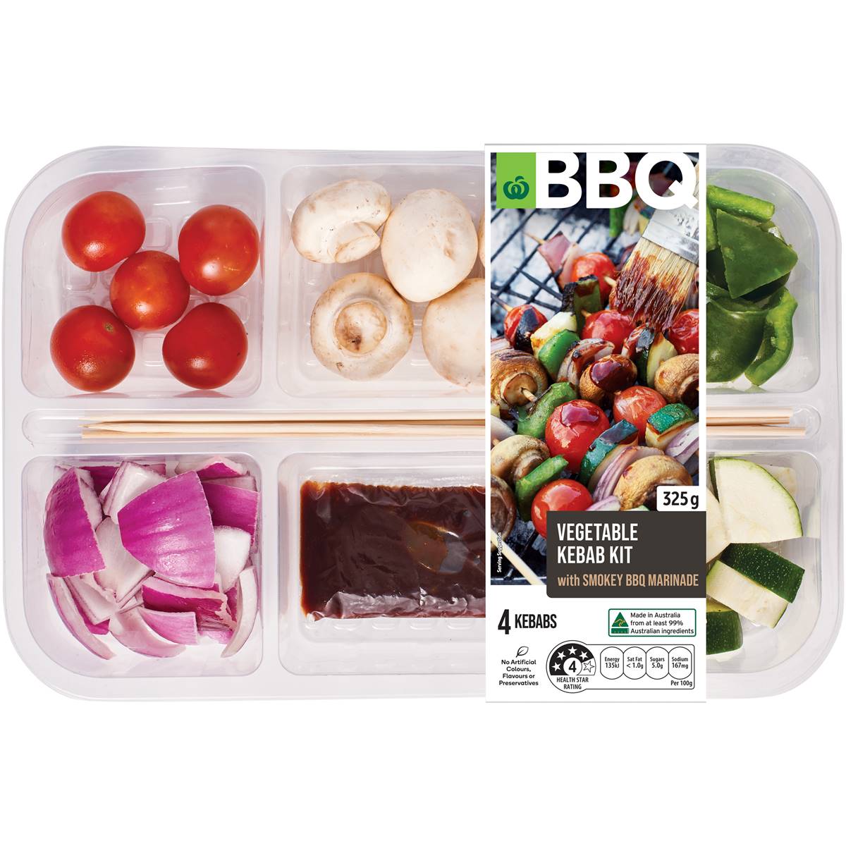 Woolworths Bbq Vegetable Kebab Kit 325g Woolworths
