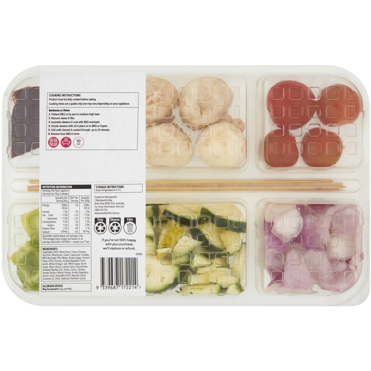 Woolworths Bbq Vegetable Kebab Kit 325g Woolworths
