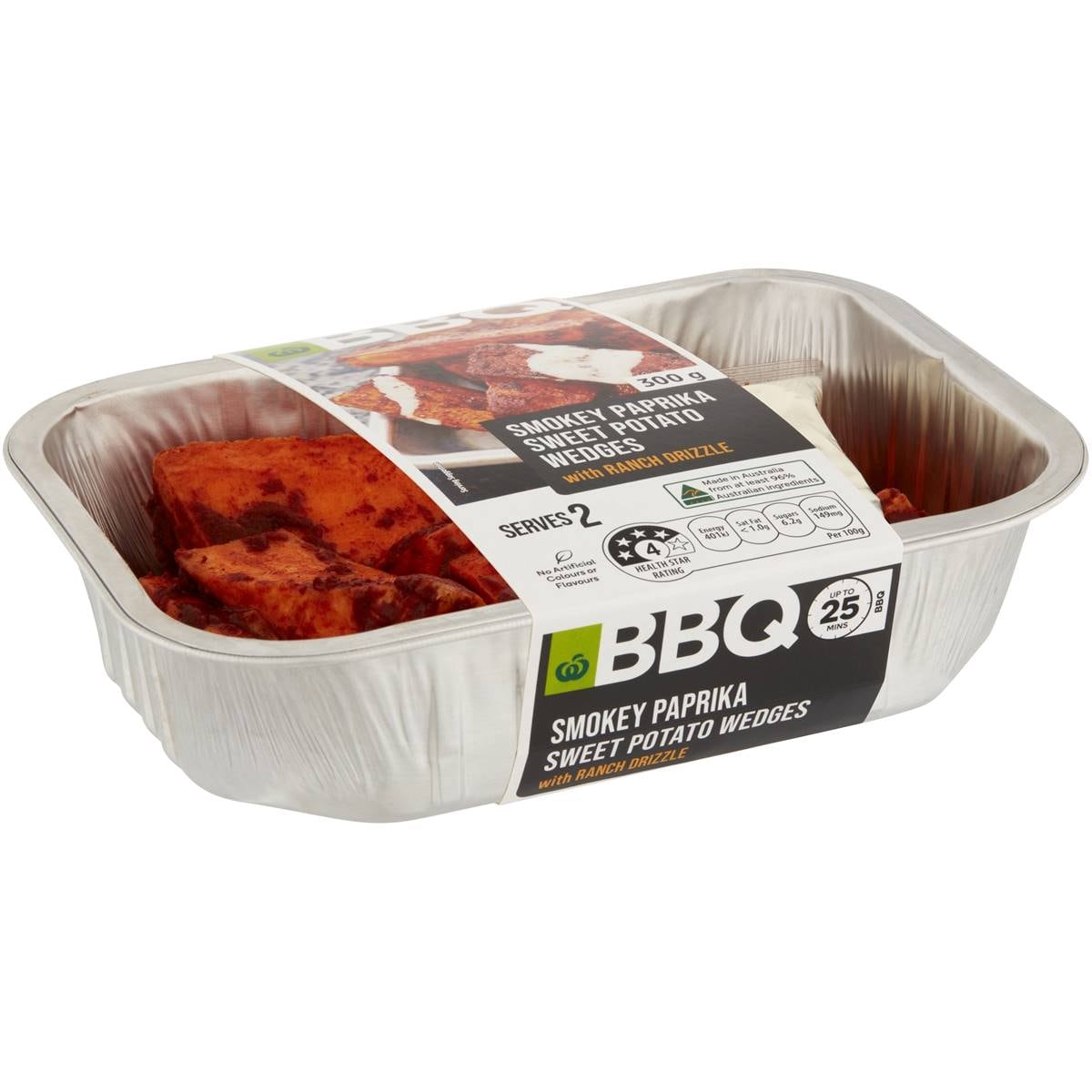 Woolworths Bbq Smokey Paprika Sweet Potato Wedges 300g Woolworths