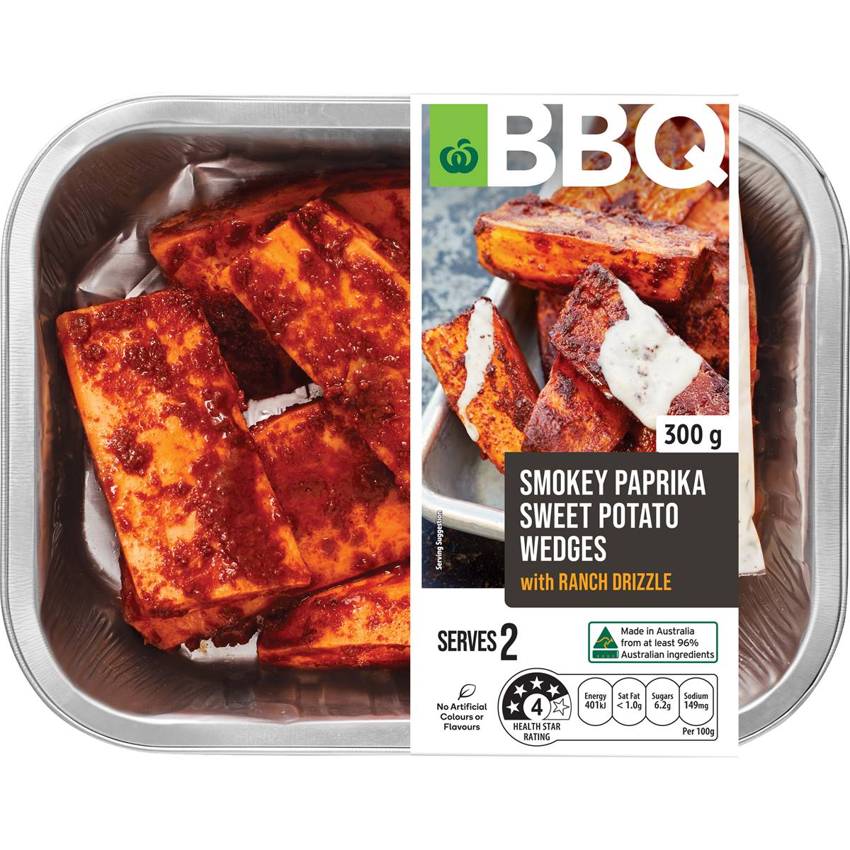 Woolworths Bbq Smokey Paprika Sweet Potato Wedges 300g Woolworths