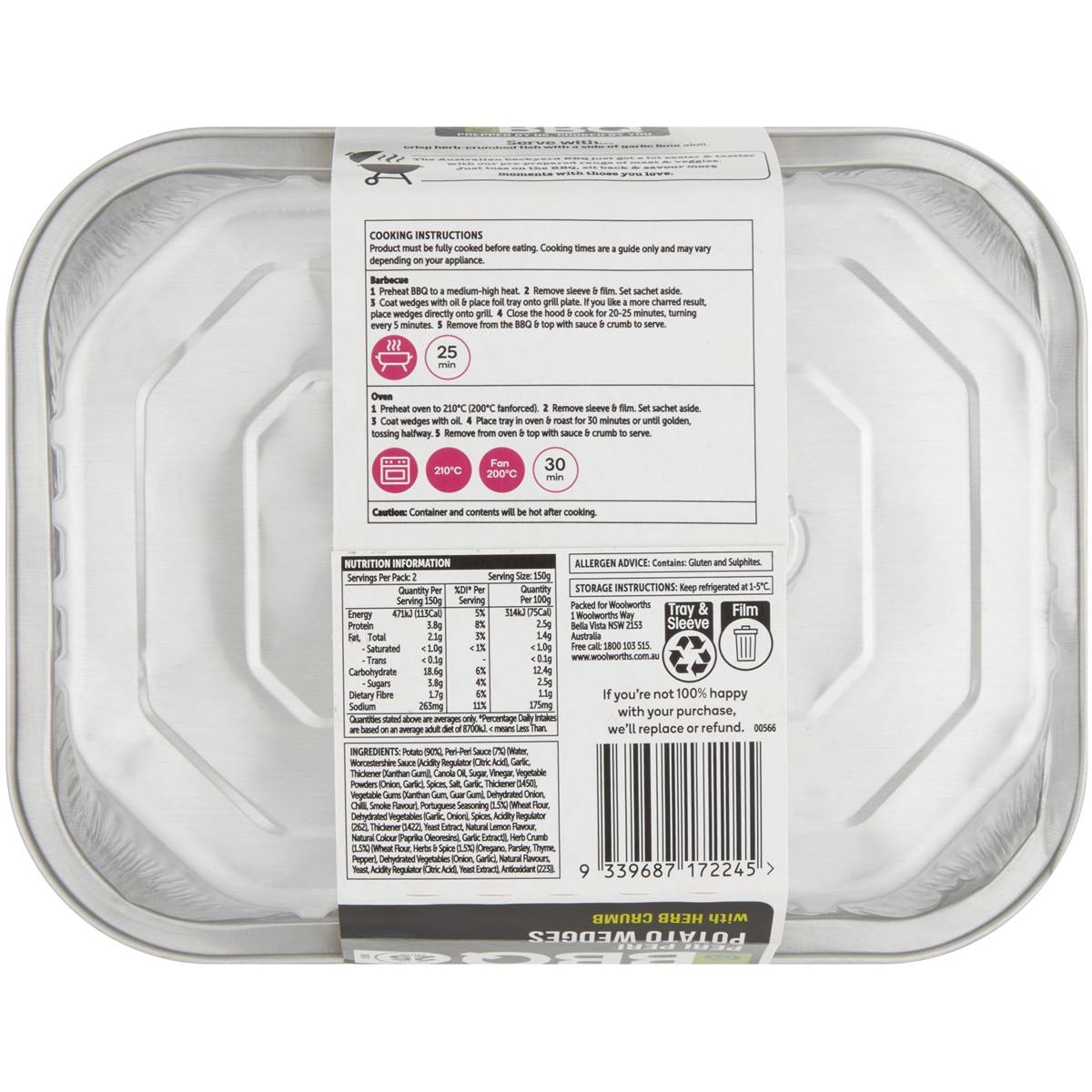 Woolworths Bbq Peri Peri Potato Wedges 300g Woolworths