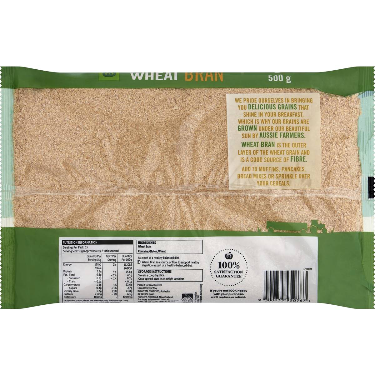 Woolworths Australian Wheat Bran 500g Woolworths
