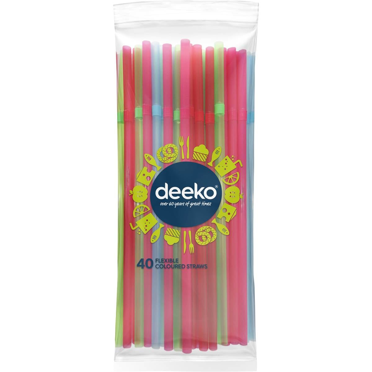 Deeko Serving Straws Flexible 40 Pack Woolworths