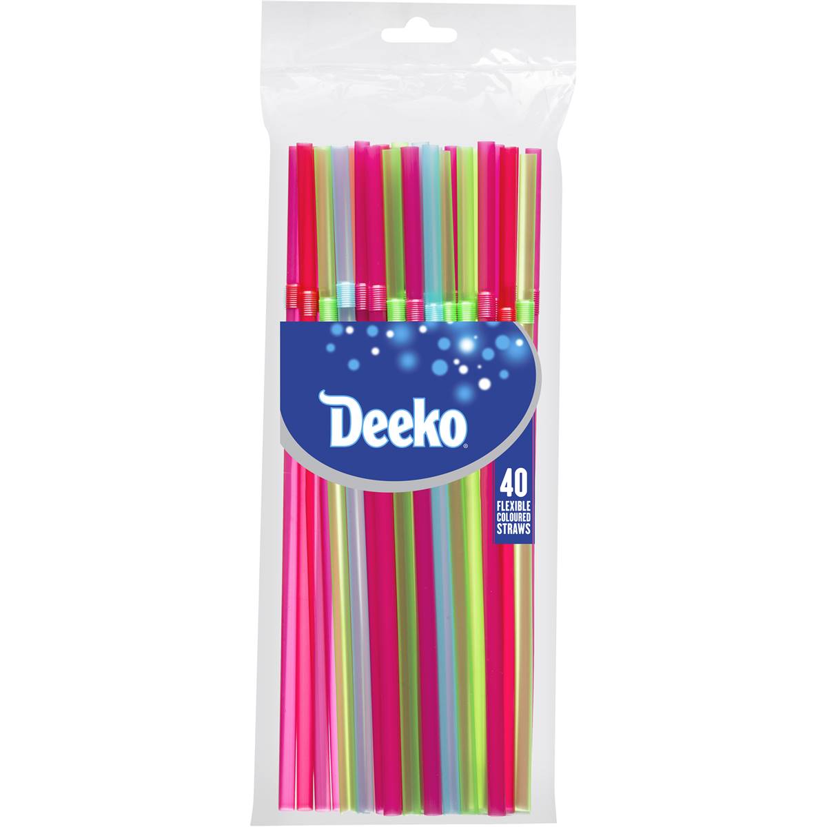 Deeko Serving Straws Flexible 40 Pack Woolworths