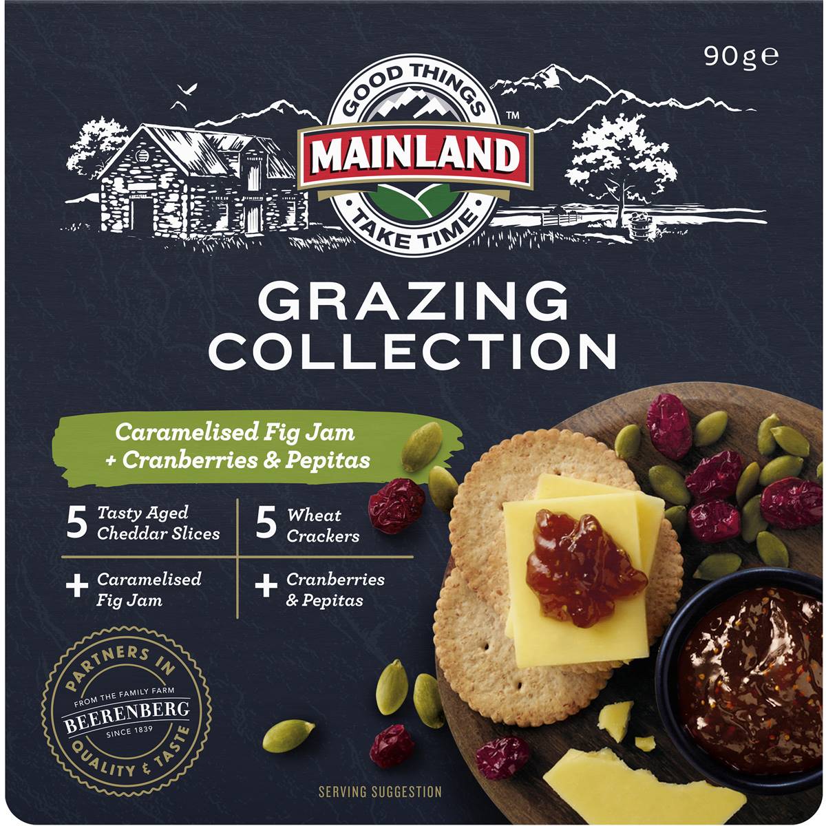 Mainland Grazing Collection Cheddar With Crackers & Jam 90g Woolworths