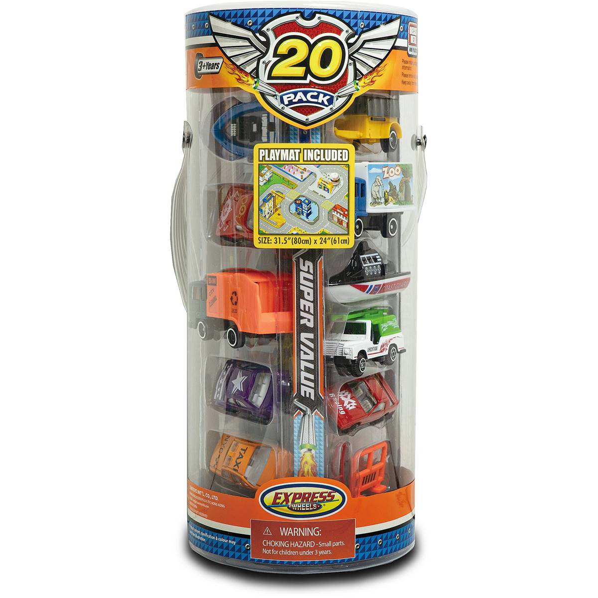 Express Wheels 58-pc. Die-cast Vehicle Tube Playset At Crystal Spencer Blog