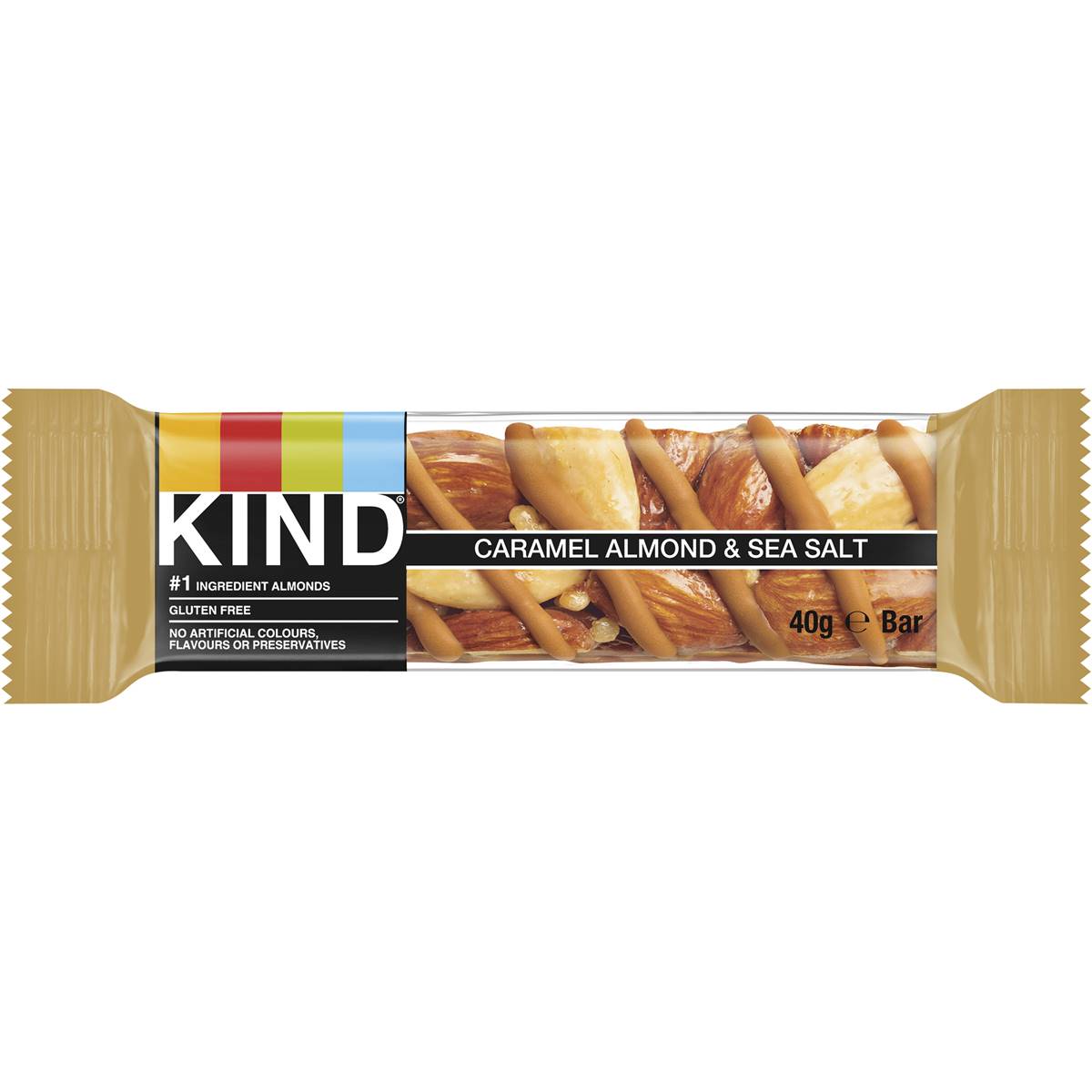 Kind Caramel Almond & Sea Salt Bar 40g | Woolworths