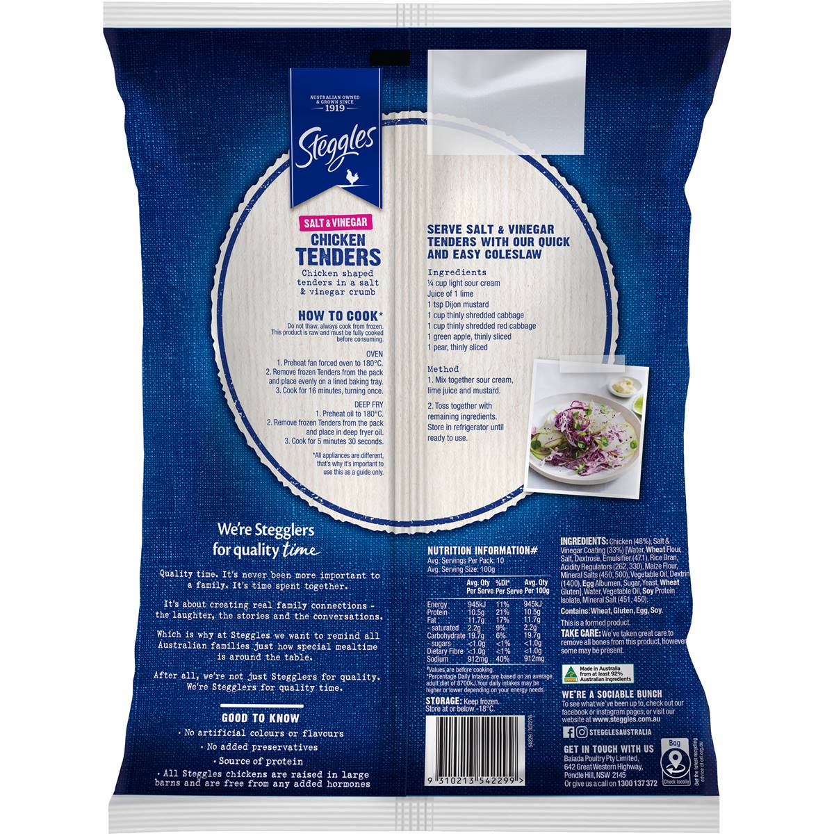 Steggles Salt & Vinegar Chicken Tenders 1kg Woolworths