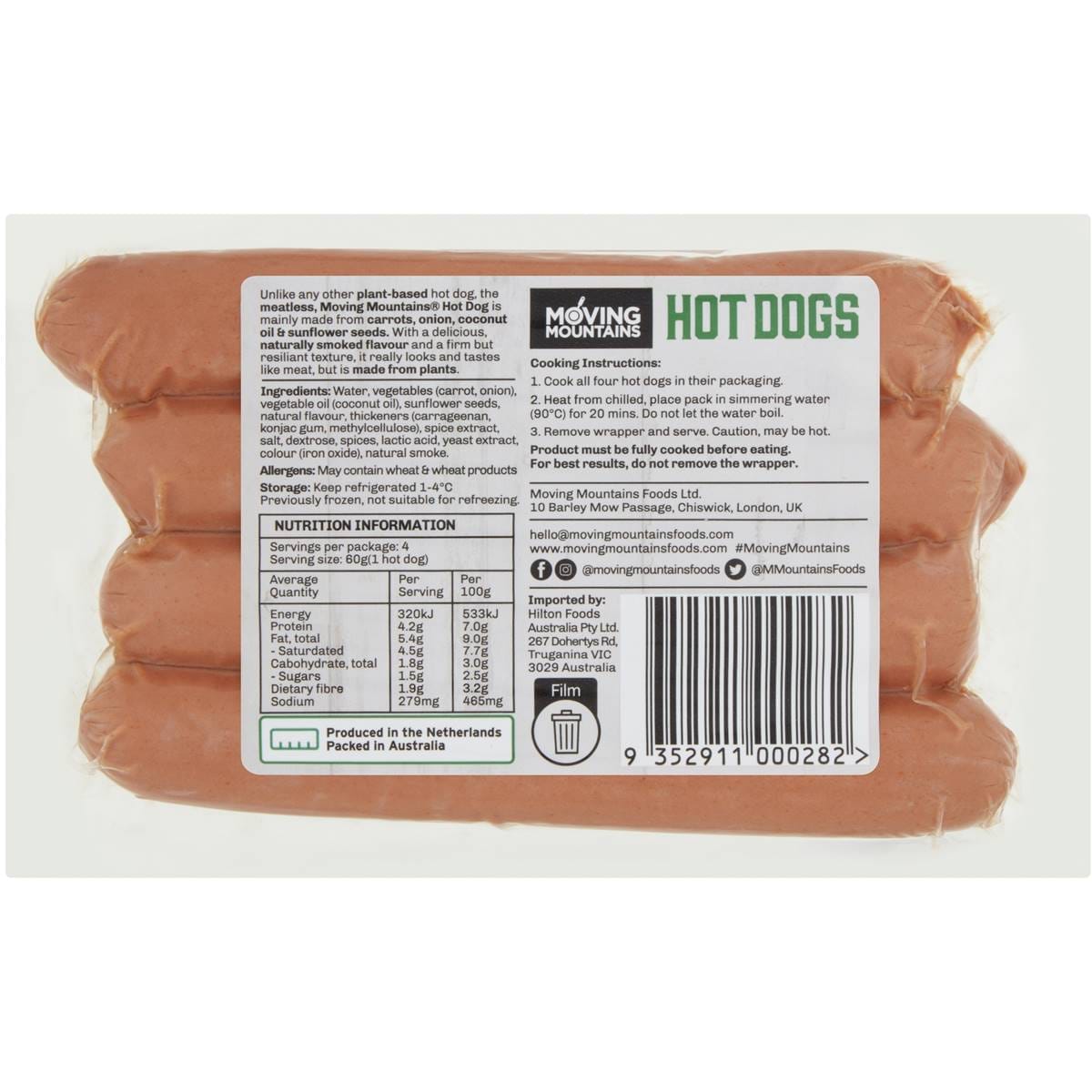 Moving Mountains Plant Based Hot Dogs 240g Woolworths