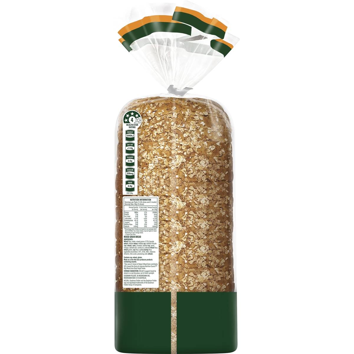 Helga's Grain Bread Mixed Grain 850g Woolworths