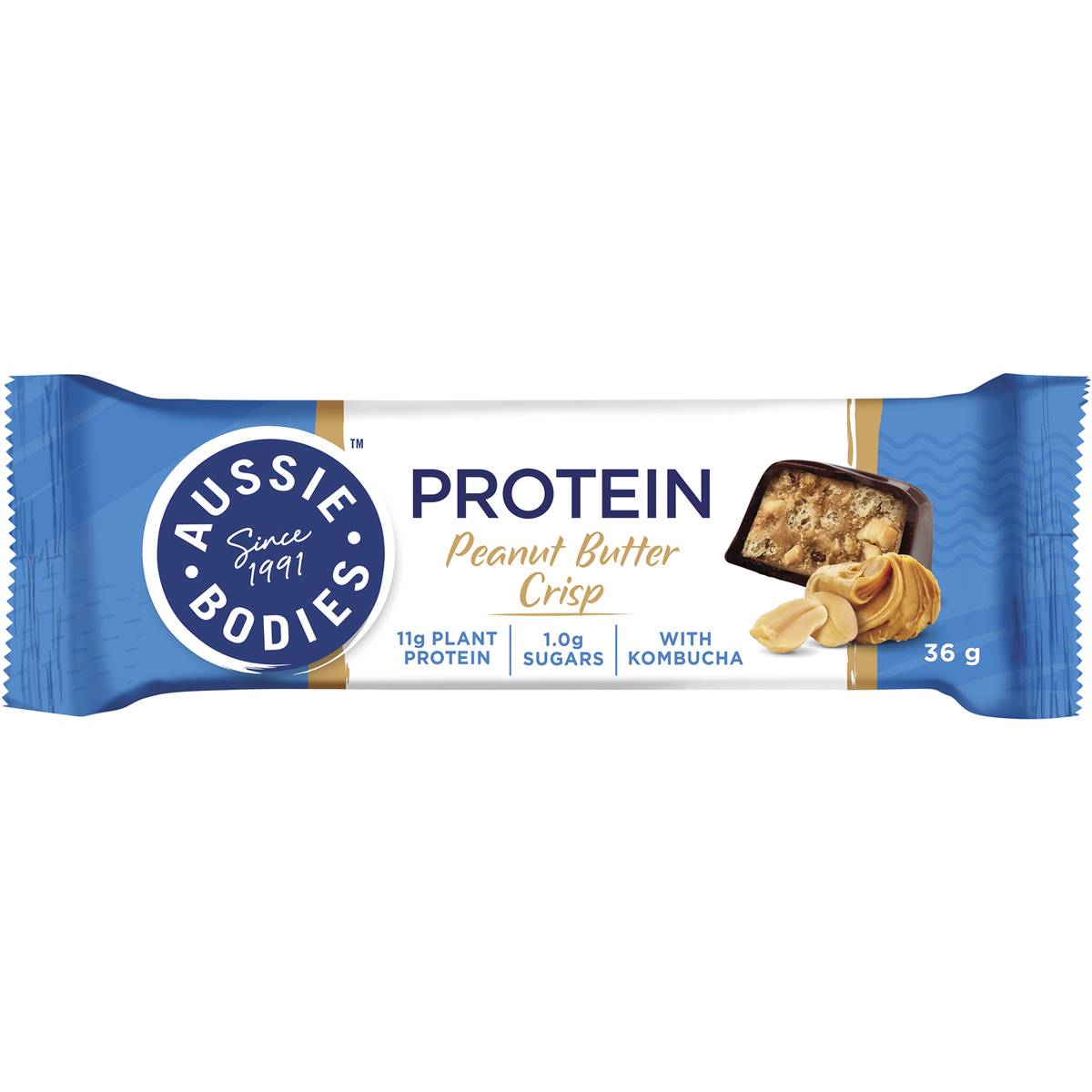 Aussie Bodies Protein Bar Peanut Butter Crisp 36g Woolworths