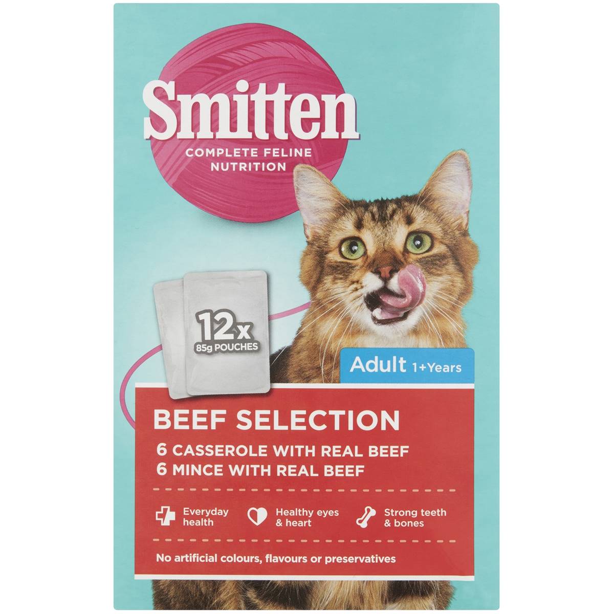 Smitten Beef Selection Adult Wet Cat Food 12 Pack Woolworths