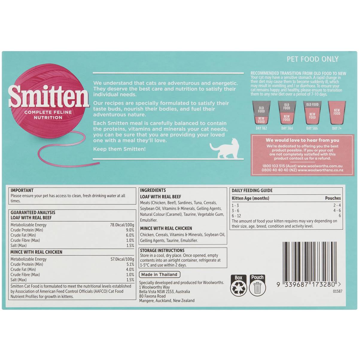 Smitten Kitten Selection Wet Cat Food 12 Pack | Woolworths