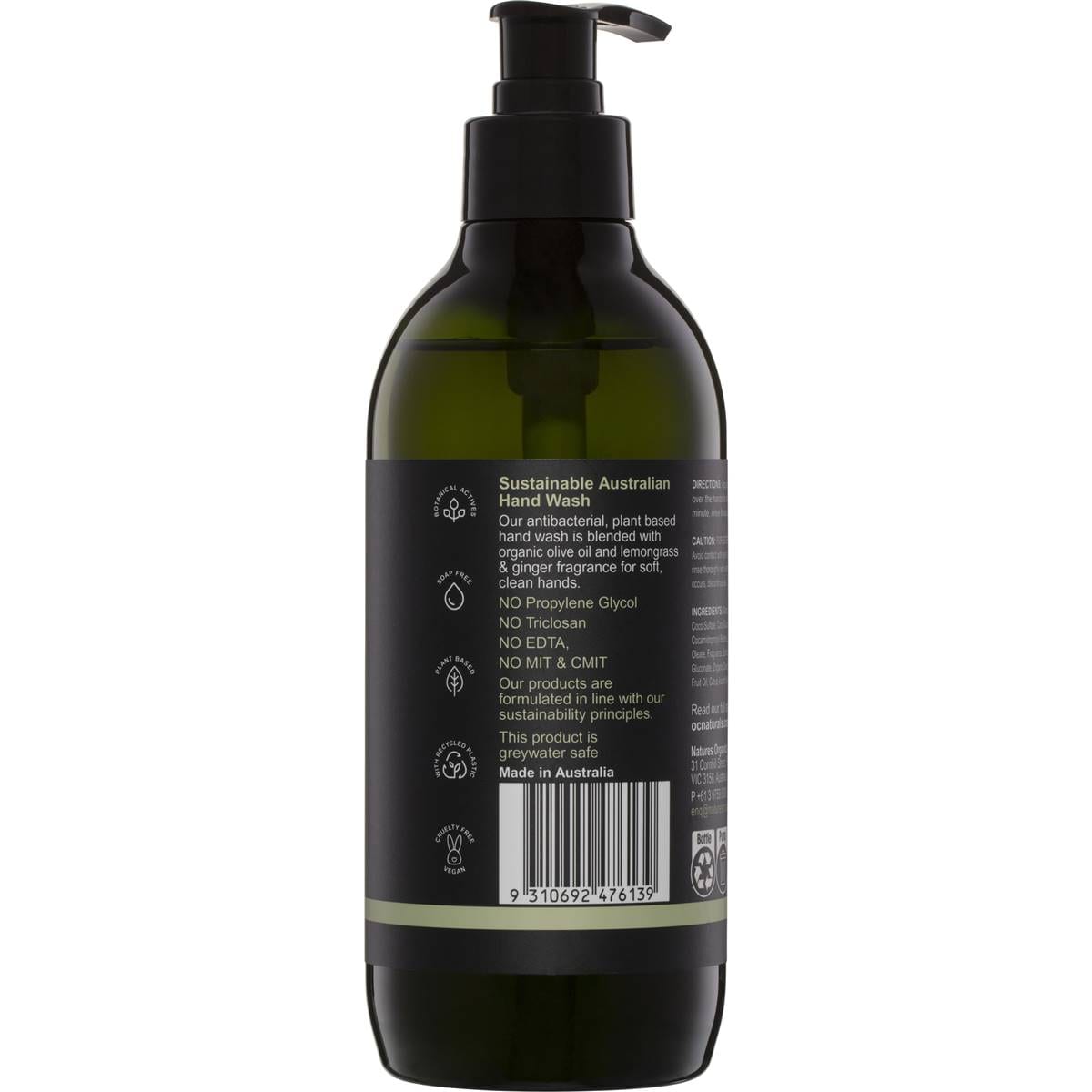 Organic Care Antibacterial Hand Wash Lemongrass & Ginger 400ml Woolworths