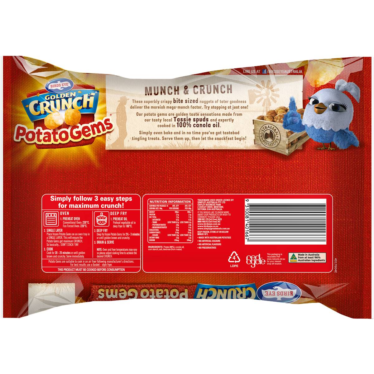 Birds Eye Potato Gems 1kg Woolworths