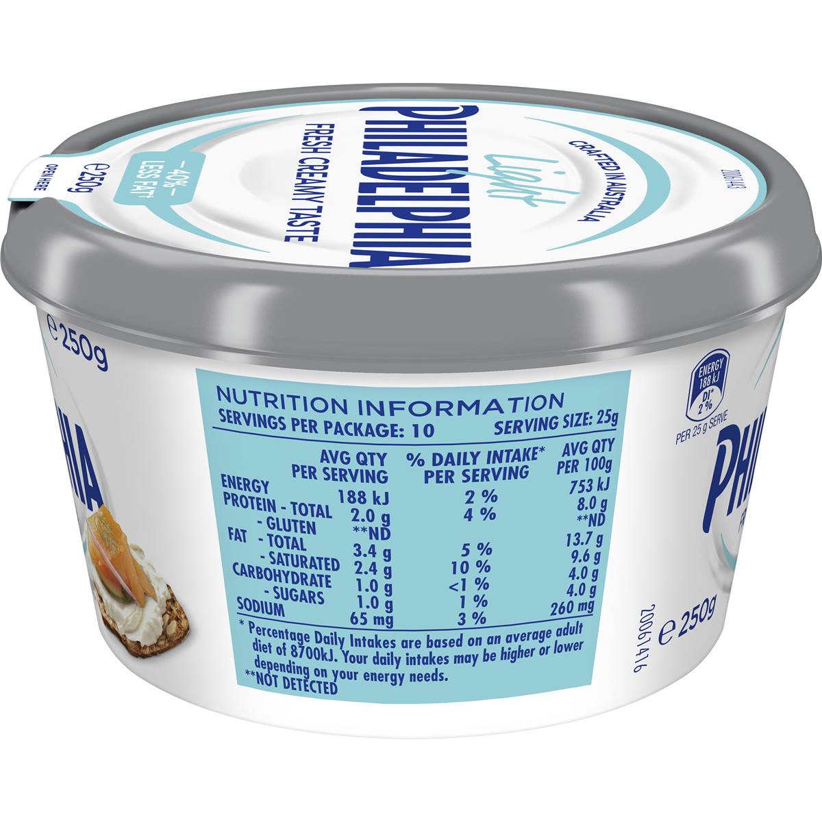 Philadelphia Light Cream Cheese Spread Tub 250g Woolworths