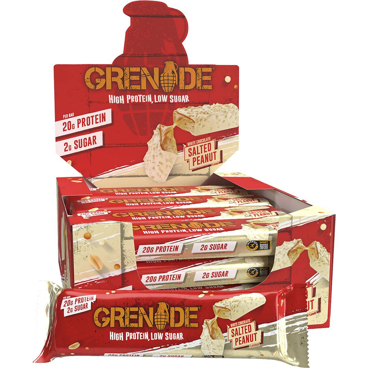 Grenade White Chocolate Salted Peanut High Protein Bar 60g Woolworths