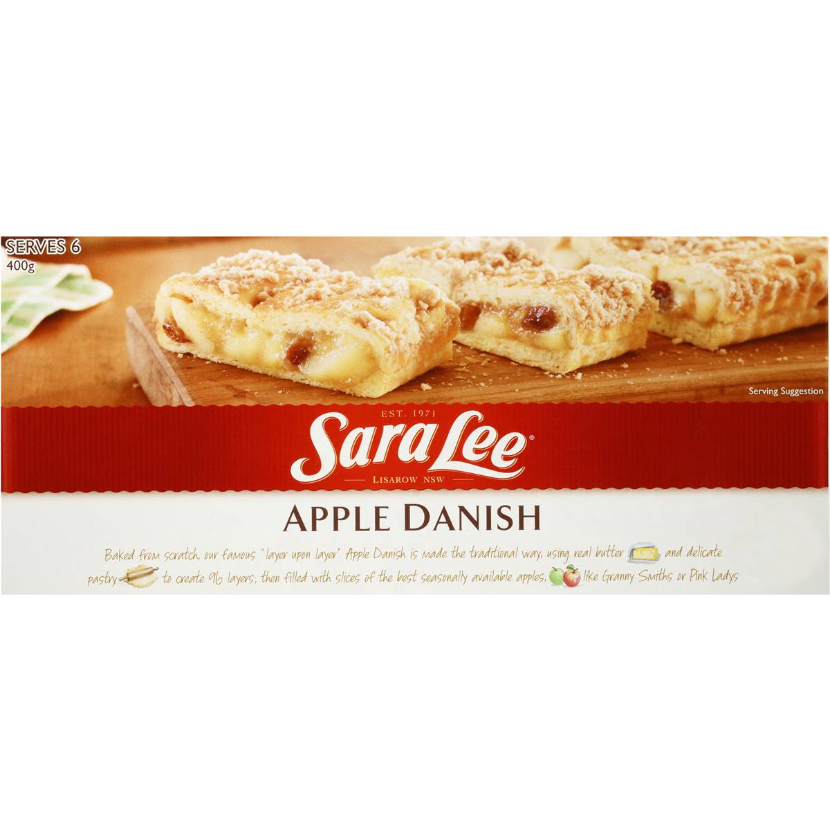 Sara Lee Family Pies & Desserts Apple Danish 400g Woolworths