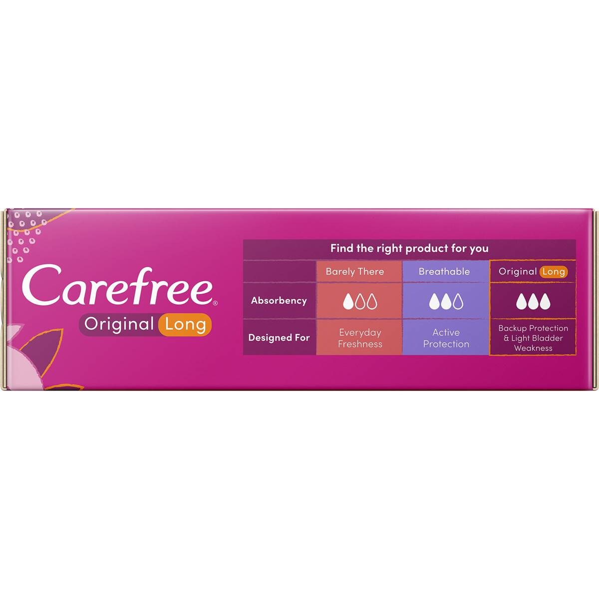 Carefree Original Long Unscented Liners 30 Pack Woolworths