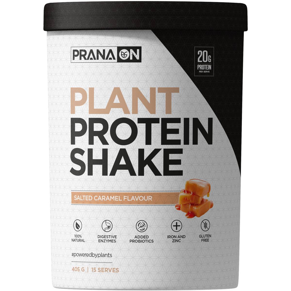 Prana On Plant Protein Shake Salted Caramel Flavour 405G | Woolworths