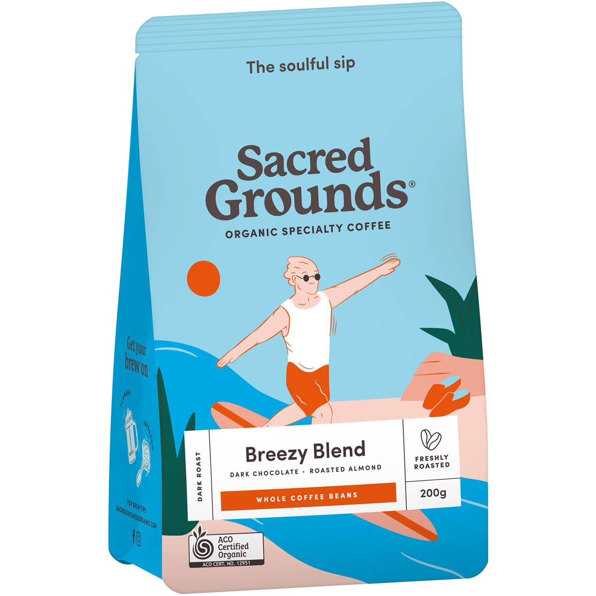 Sacred Grounds Breezy Blend Coffee Beans 200g Woolworths