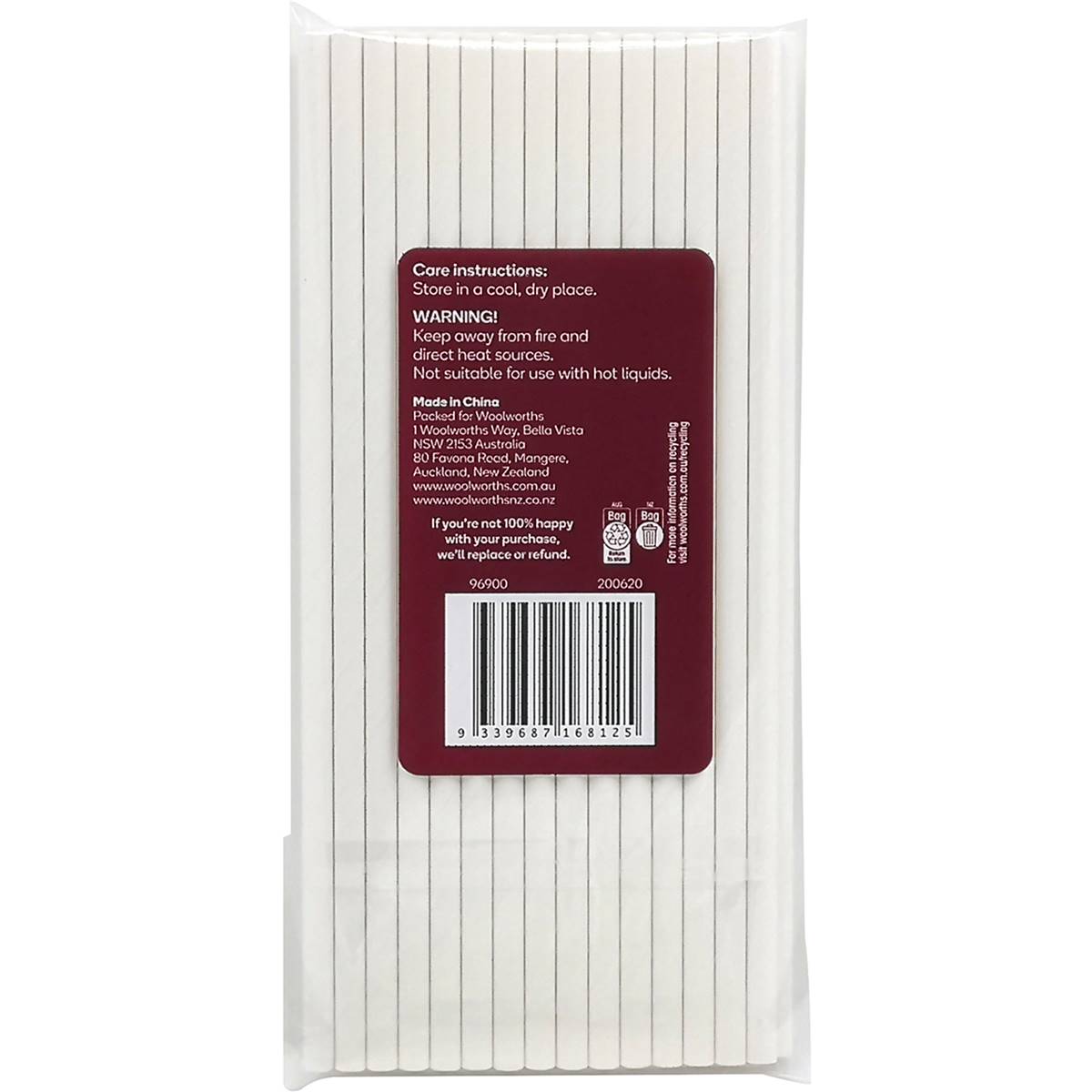 Essentials Paper Straws White 30 Pack Woolworths