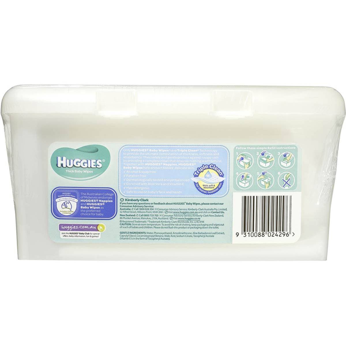 Huggies Baby Wipes Fragrance Free 80 Pack Woolworths