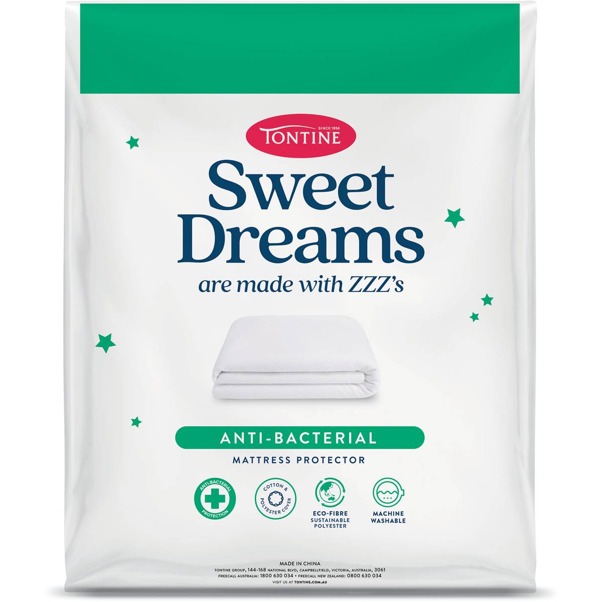 Tontine Sweet Dreams Antibacterial Mattress Protector Queen