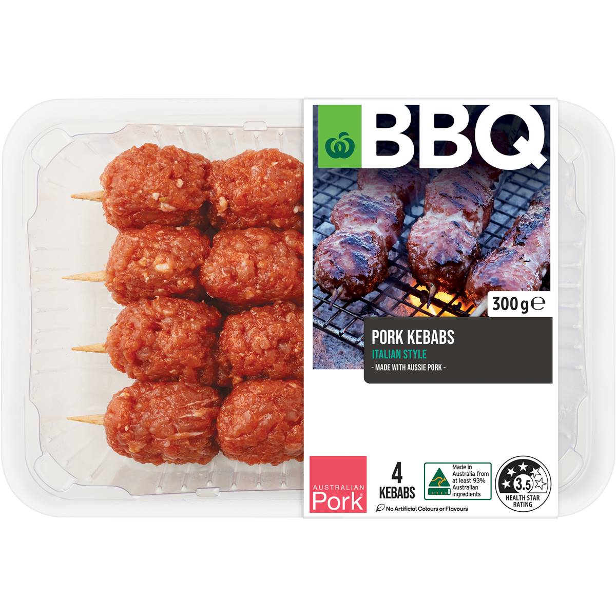 Woolworths Bbq Pork Kebabs Italian Style 300g Woolworths