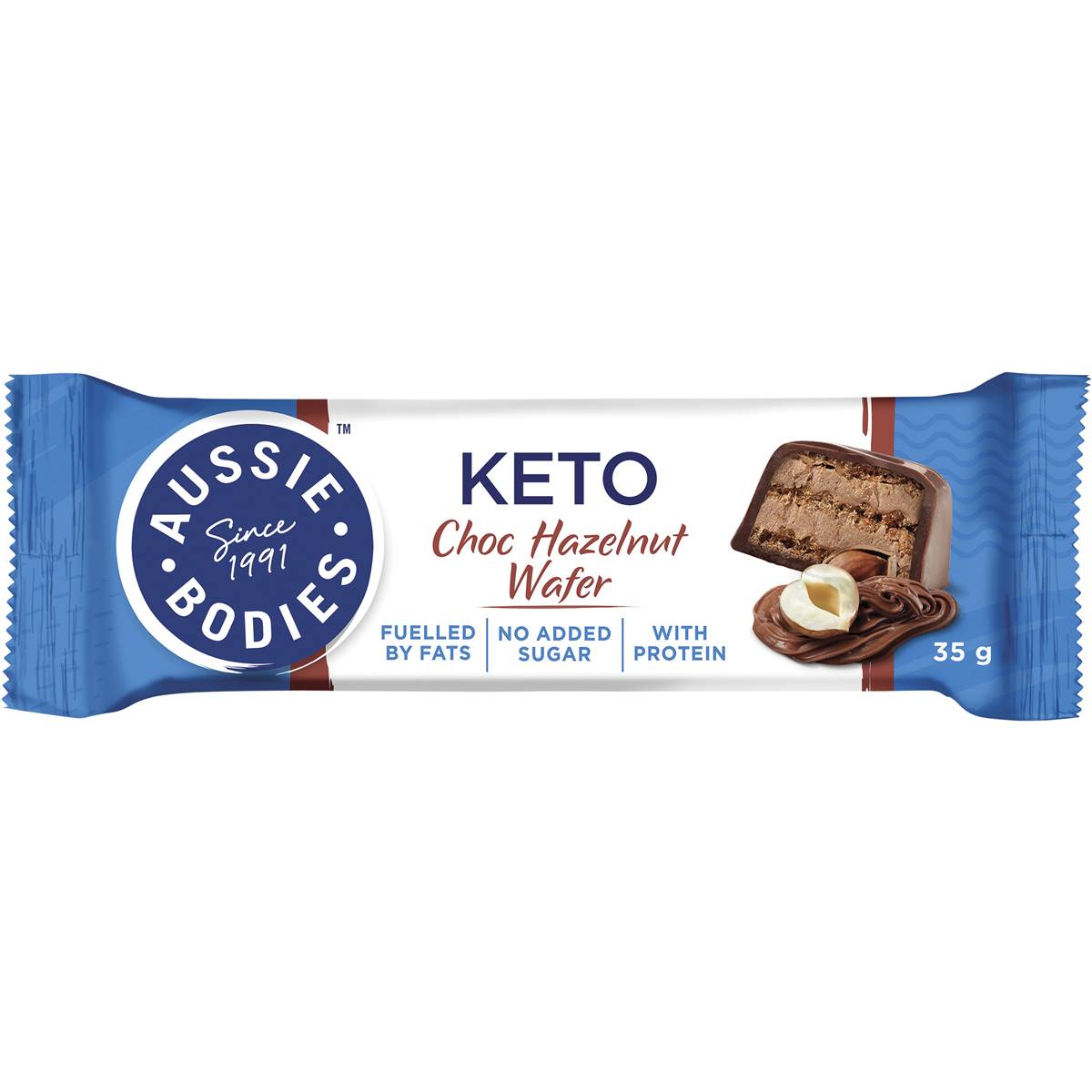 Aussie Bodies Keto Bar Choc Hazelnut Wafer 35g Woolworths