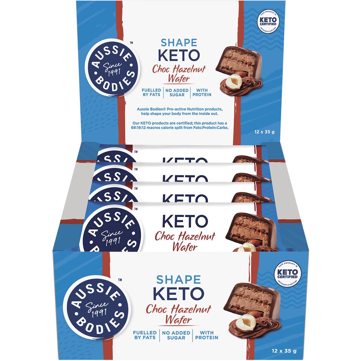 Aussie Bodies Keto Bar Choc Hazelnut Wafer 35g Woolworths