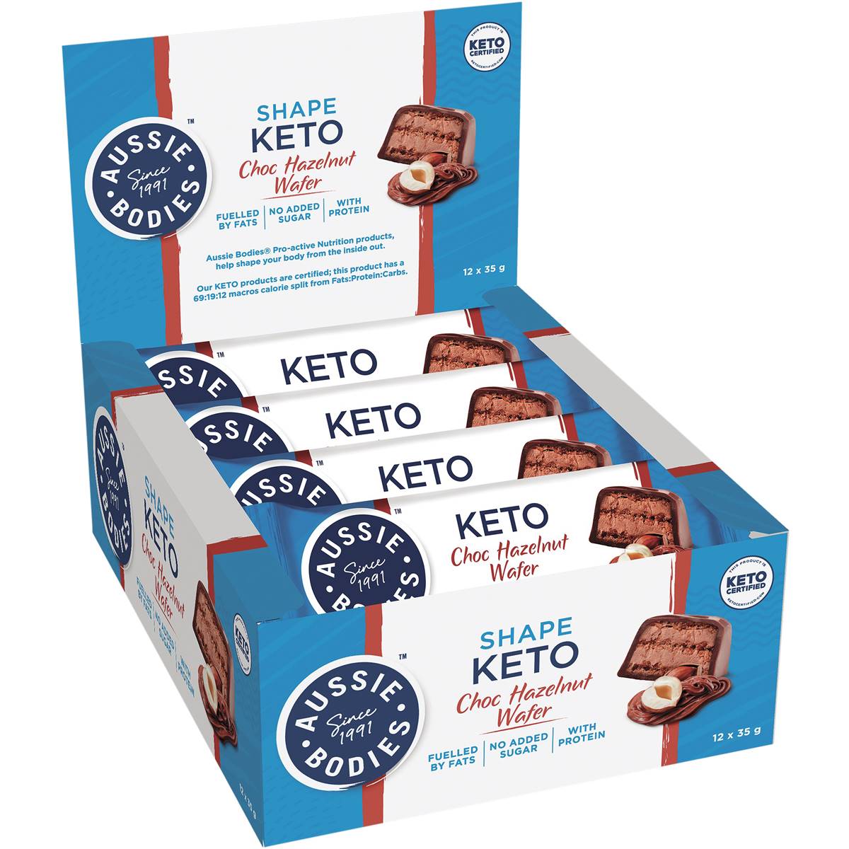 Aussie Bodies Keto Bar Choc Hazelnut Wafer 35g Woolworths