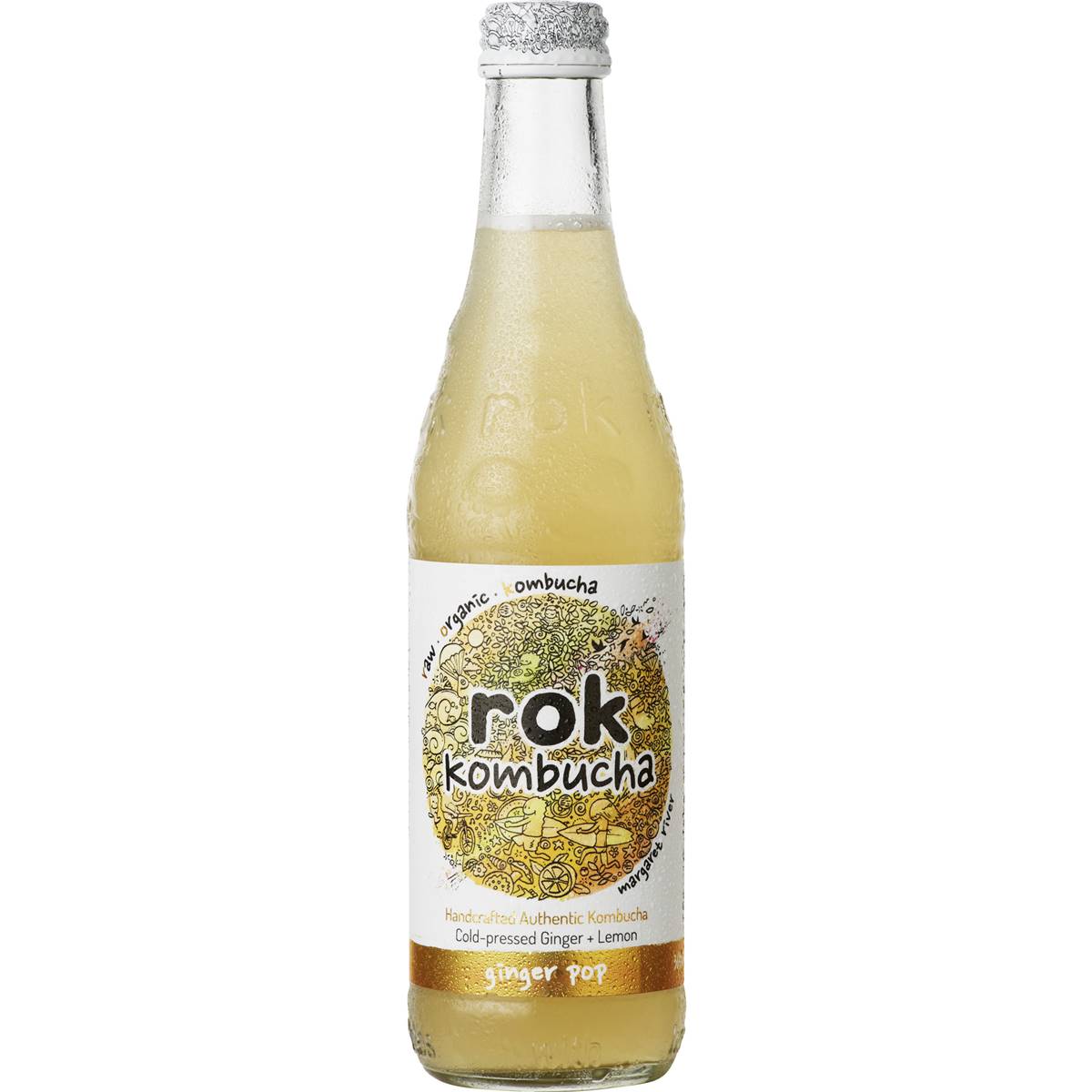 Rok Kombucha Ginger Pop 365ml Woolworths