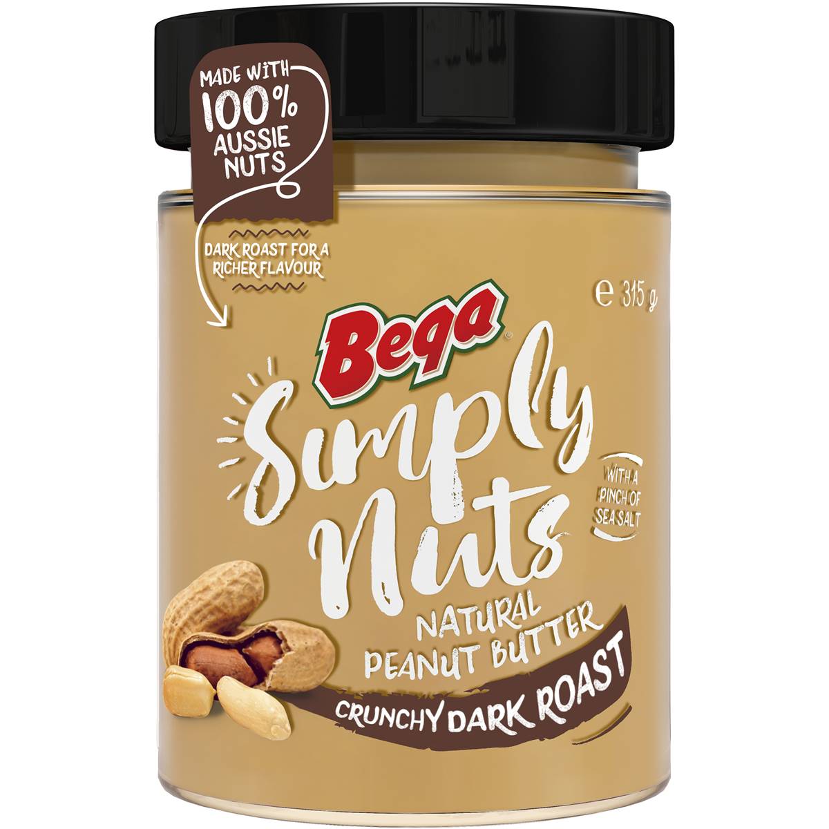 Bega Simply Nuts Crunchy Dark Roast Peanut Butter