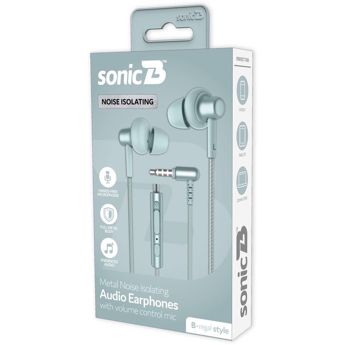 Sonic B Regal Noise Isolating Wired Earphones Assorted Each Woolworths