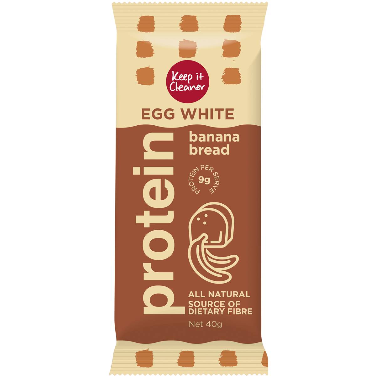 Keep It Cleaner Egg White Protein Banana Bread Bar 40g Woolworths