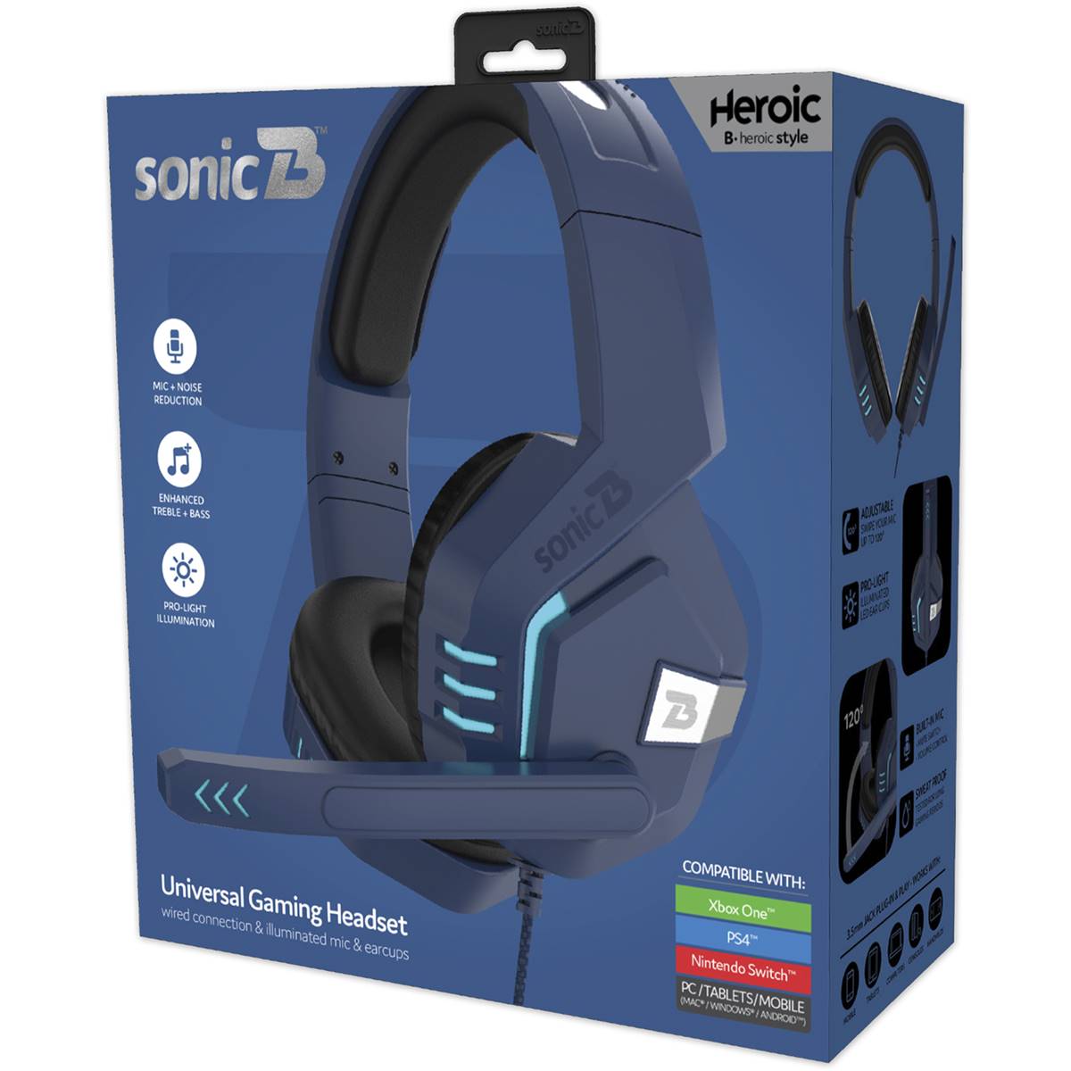 Sonic B Heroic Wired Gaming Headset Each | Woolworths