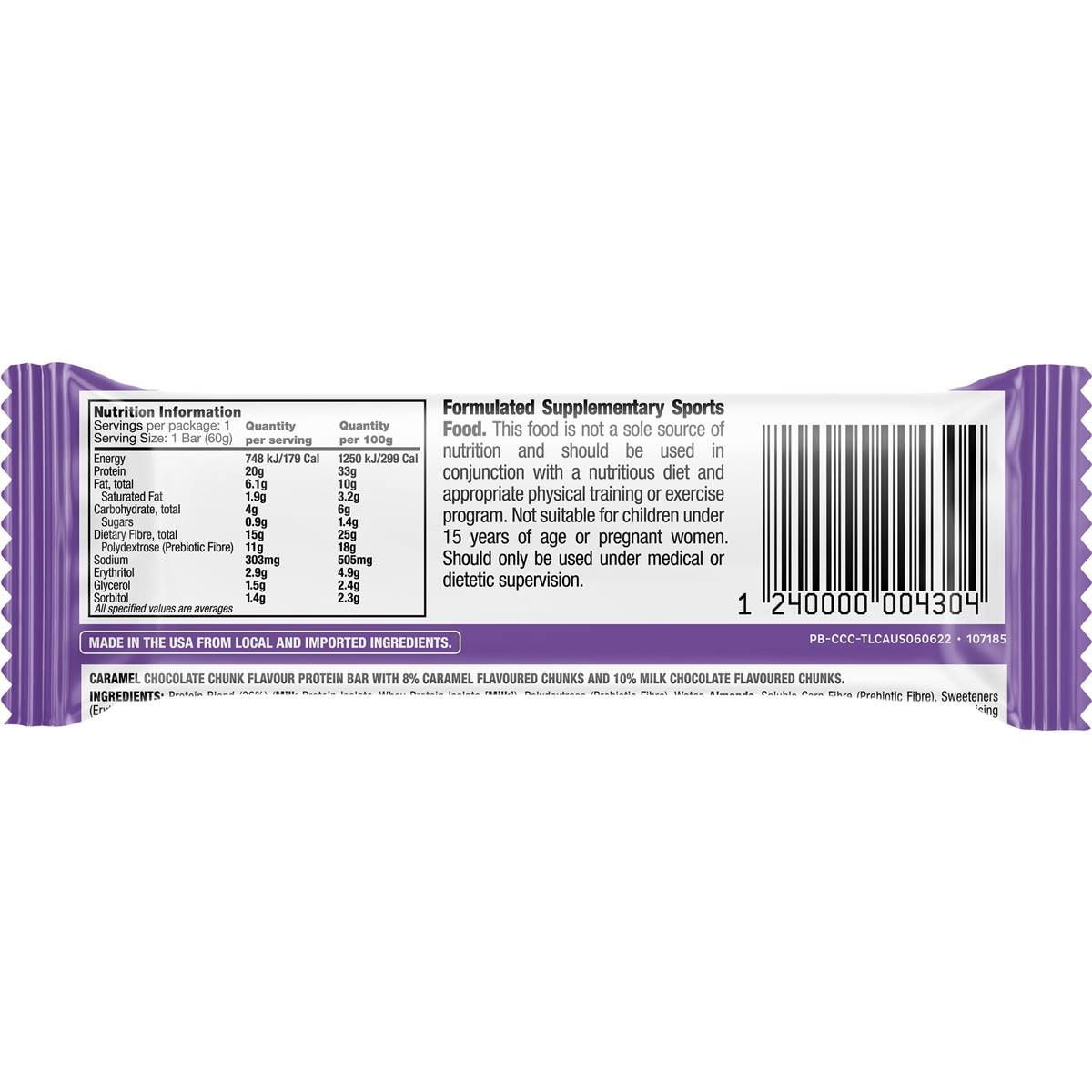Quest Protein Bar Caramel Chocolate Chunk 60g Woolworths
