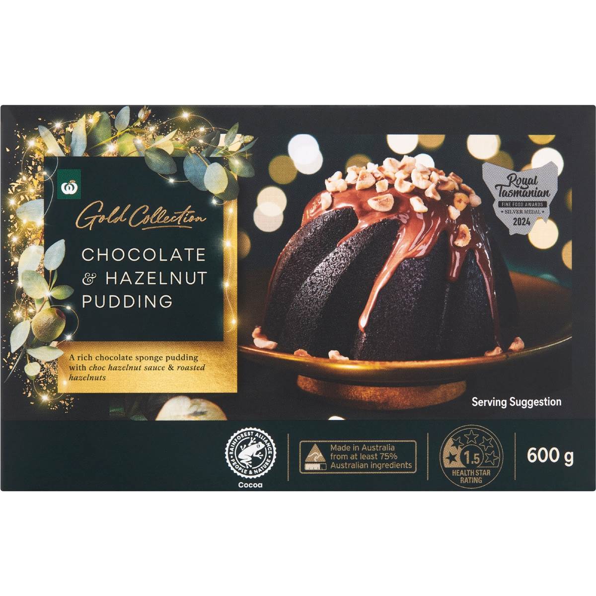 Woolworths Gold Chocolate & Hazelnut Pudding 600g Woolworths
