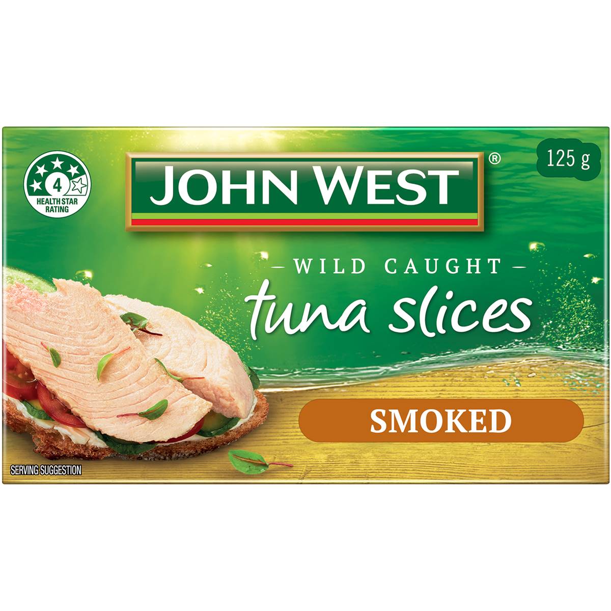 John West Wild Caught Yellowfin Tuna Slices Naturally Smoked 125g