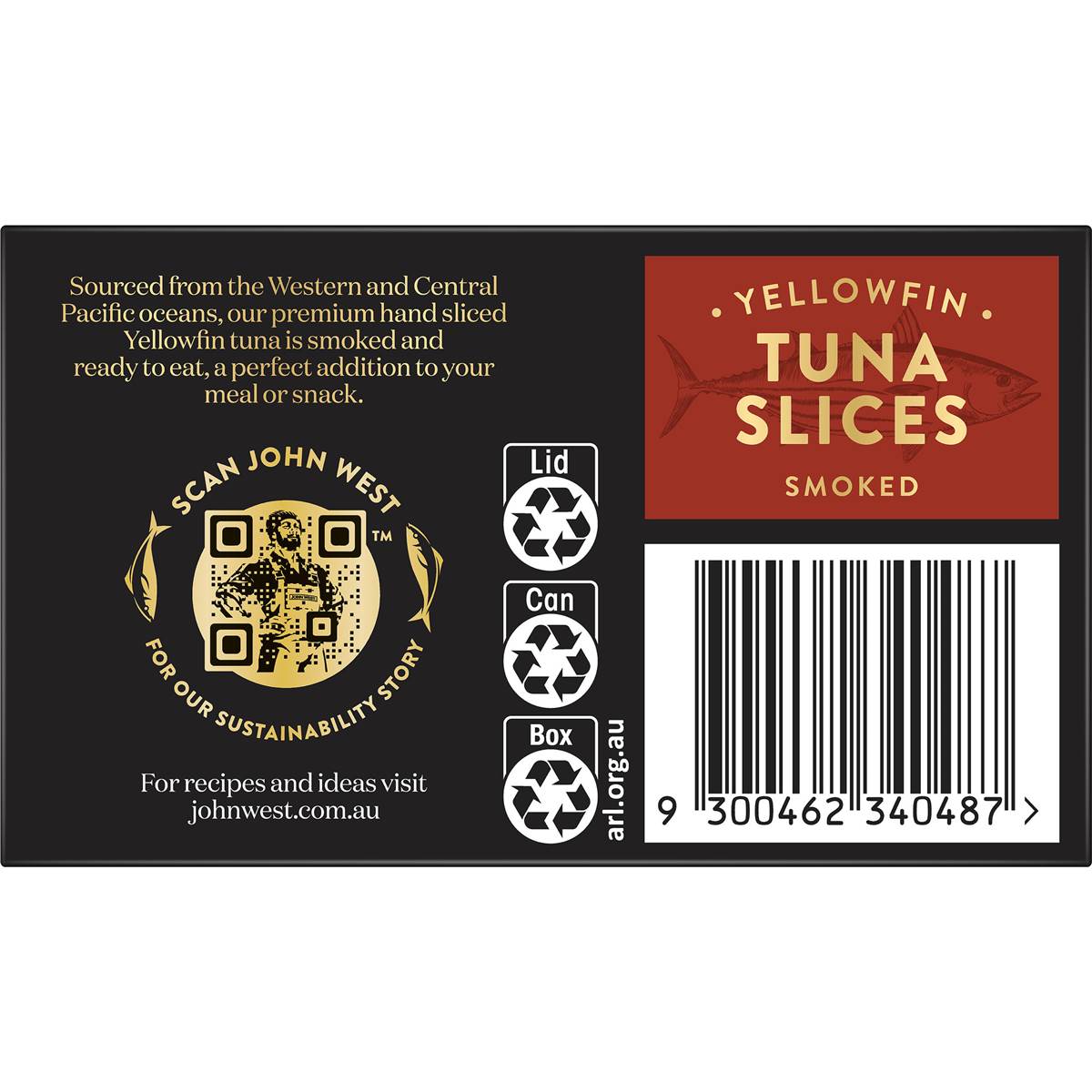 John West Wild Caught Yellowfin Tuna Slices Naturally Smoked 125g