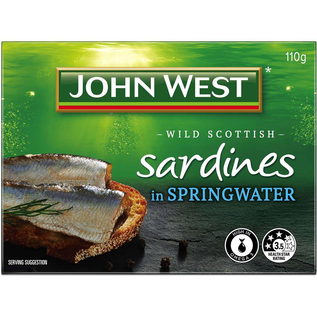 John West Wild Brisling Sardines In Springwater 110g Woolworths