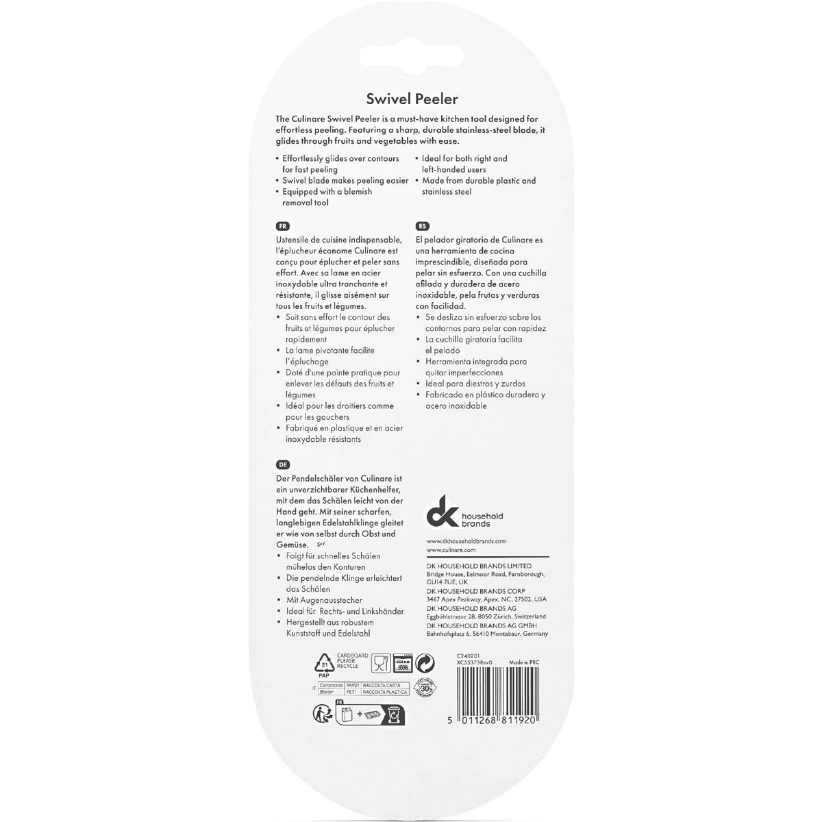 Culinare Swivel Peeler Each Woolworths